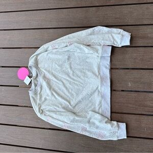 Main Strip Gray Sweatshirt with Pink Details